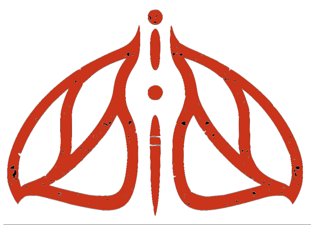red moth outline